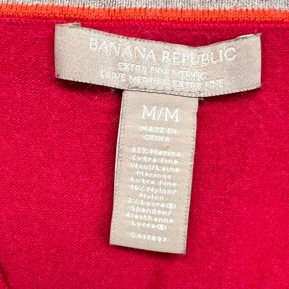 Banana Republic Fine Merino Wool Red Sweater Base Layer - Picture 2 of 6